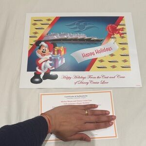 Disney Holiday Poster with Mickey and Cruise Ship